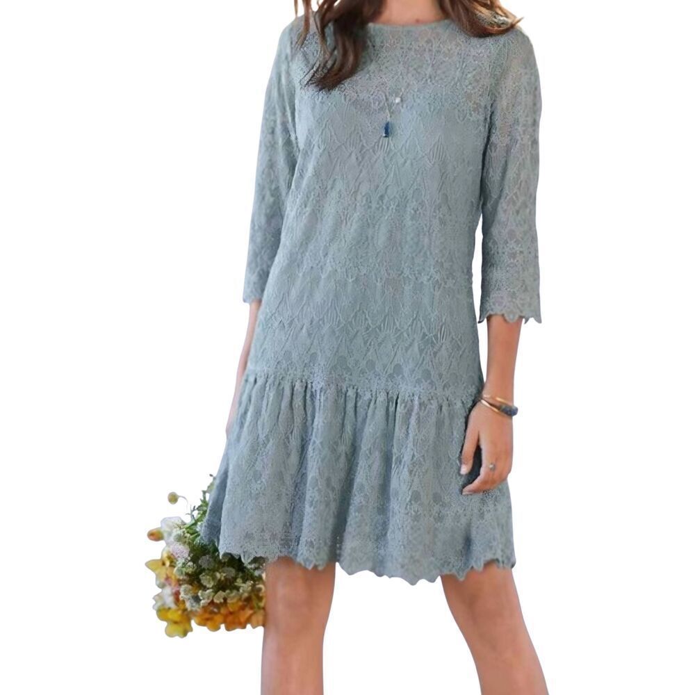 Sundance Dress Women's XS Mint Green Windflower Whisper Sheer Lace Floral Boho